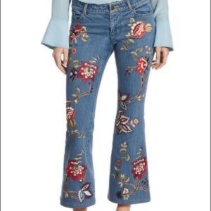 Ryley Embroidered Cropped Flared Jeans